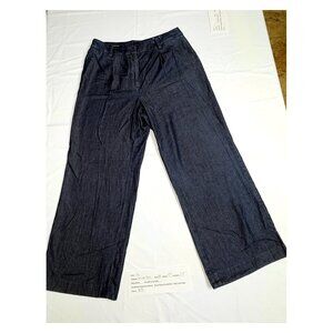 Talbots Weston Pant 14P Blue Chambray Wide Leg Pants